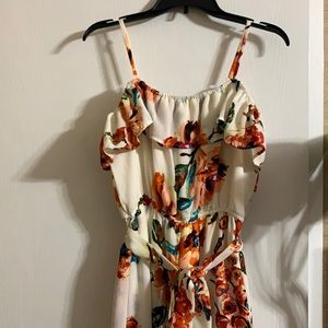 Floral jumpsuit with attached shorts
